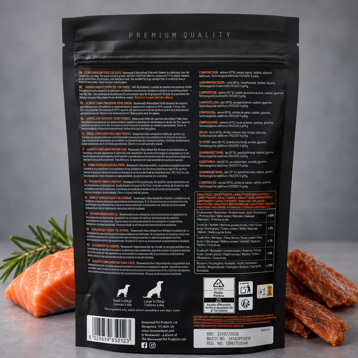 Rosewood Naturefood Salmon Fillets 97% Σολομός – Λιχουδιές Σκύλου 1kg