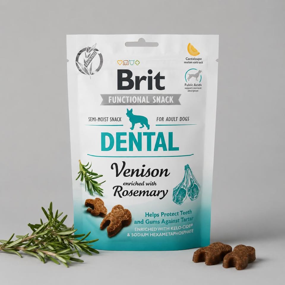 Brit Functional Snack Dental Venison & Rosemary – Λιχουδιές Σκύλου για Δόντια & Ούλα 150g