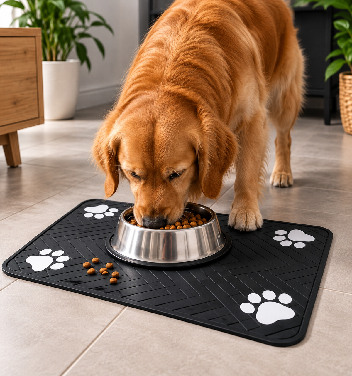 PawIsland Pet Mat – Αντιολισθητικό Πατάκι Σκύλου & Γάτας Μαύρο