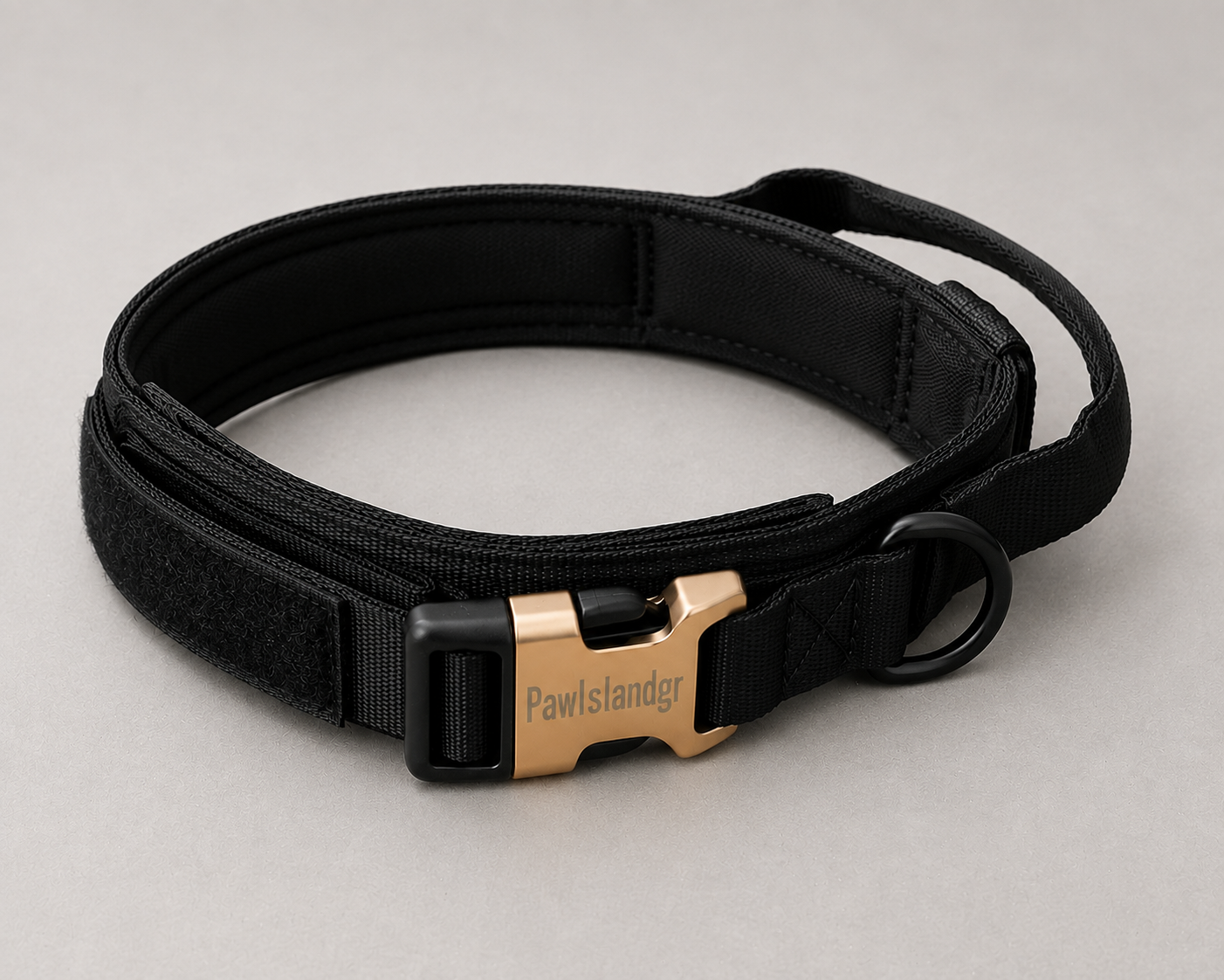 PawIsland Tactical – Τακτικό Περιλαίμιο Σκύλου Large 44,3–52cm Μαύρο 🐾
