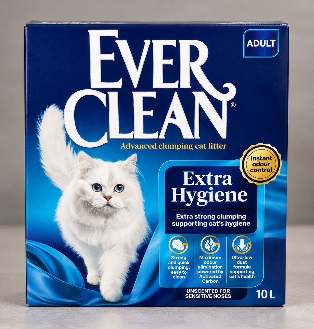 Ever Clean Extra Hygiene 10L – Άμμος Γάτας Χωρίς Άρωμα με Ενεργό Άνθρακα