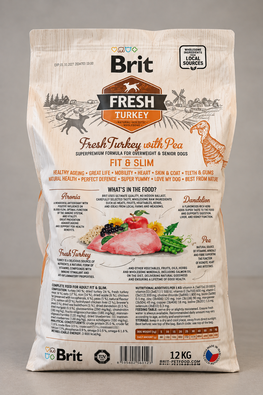 Brit Fresh Turkey with Pea Fit & Slim 12kg – Ξηρά Τροφή Σκύλου με Φρέσκια Γαλοπούλα