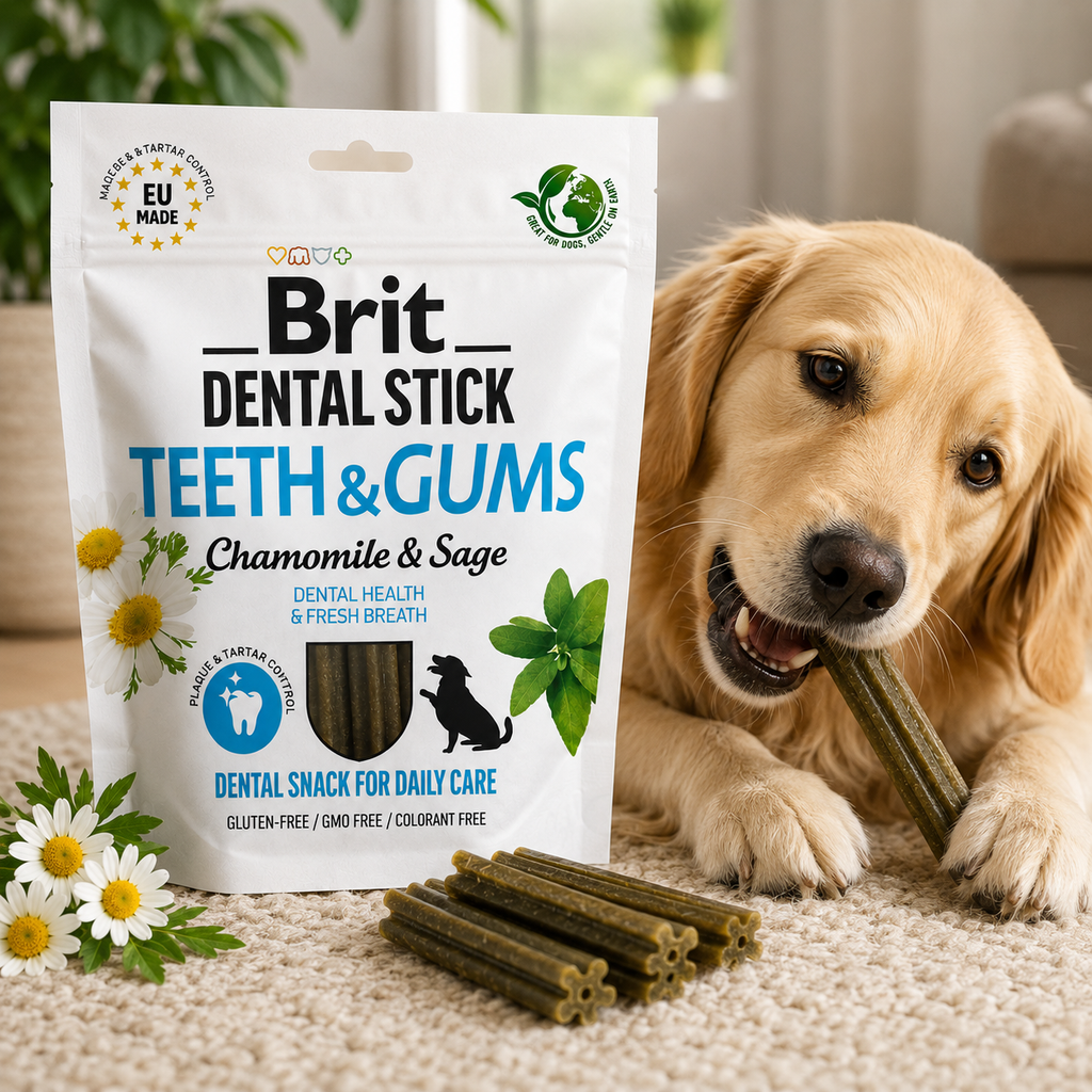 Brit Dental Stick Teeth & Gums με Χαμομήλι & Φασκόμηλο 251g για Σκύλους