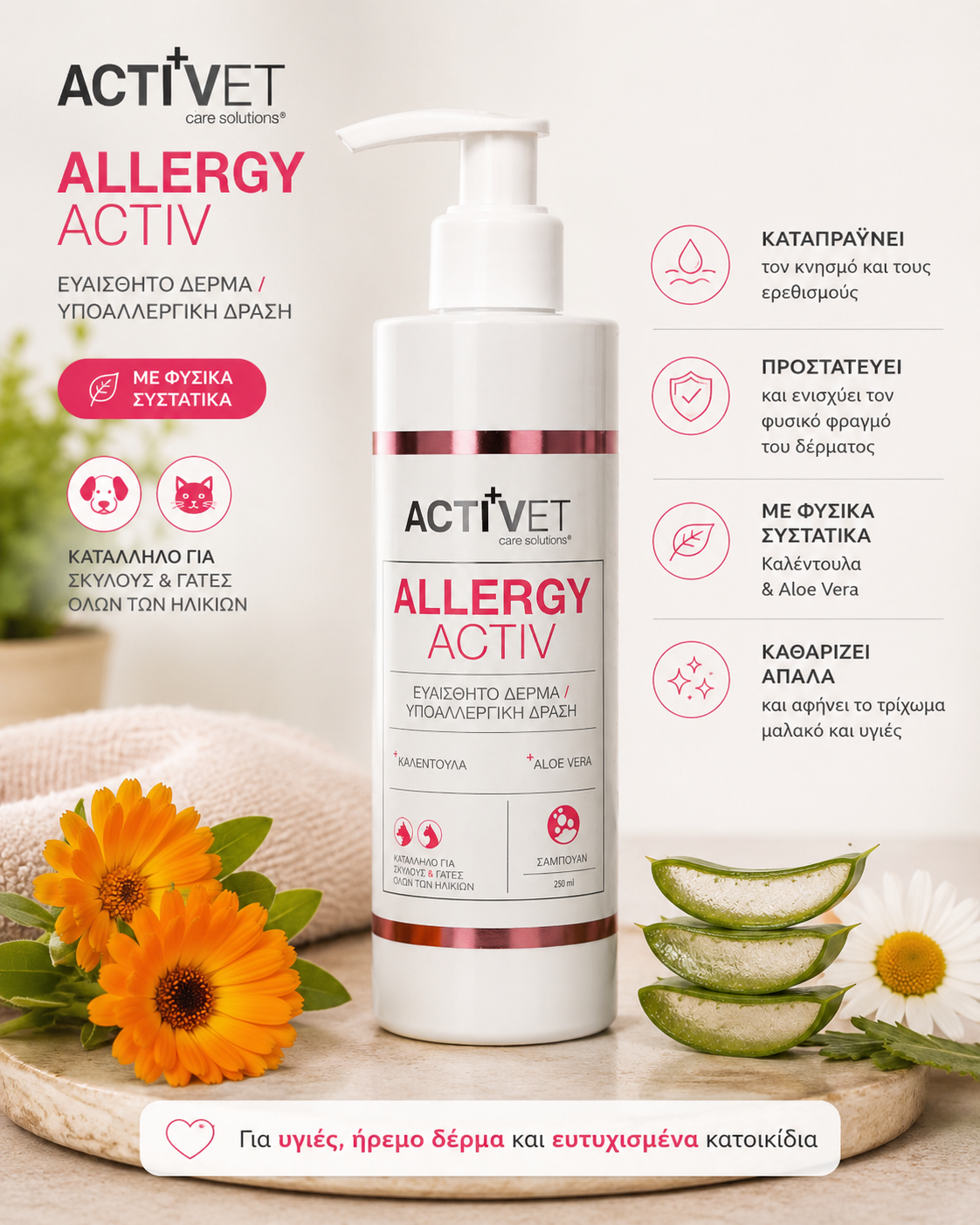 Activet AllergyActiv Shampoo 250ml για Σκύλους & Γάτες 🐾