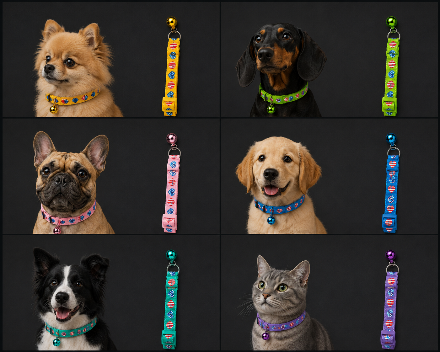 🐾 PawIsland Color Bell Collar – Χρωματιστό Περιλαίμιο για Γάτες & Μικρόσωμους Σκύλους