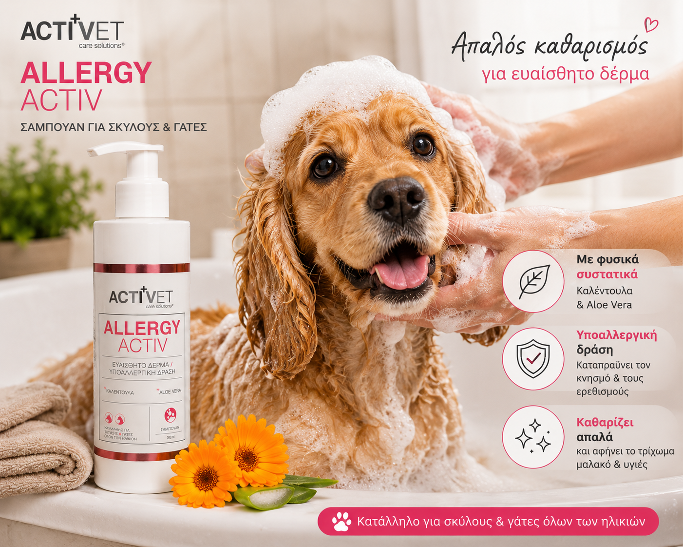 Activet AllergyActiv Shampoo 250ml για Σκύλους & Γάτες 🐾