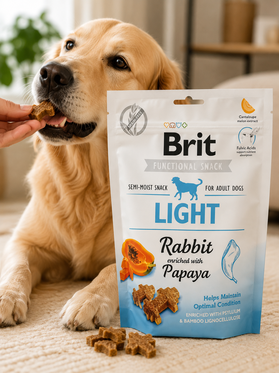 Brit Functional Snack Light με Κουνέλι & Παπάγια 150g για Σκύλους