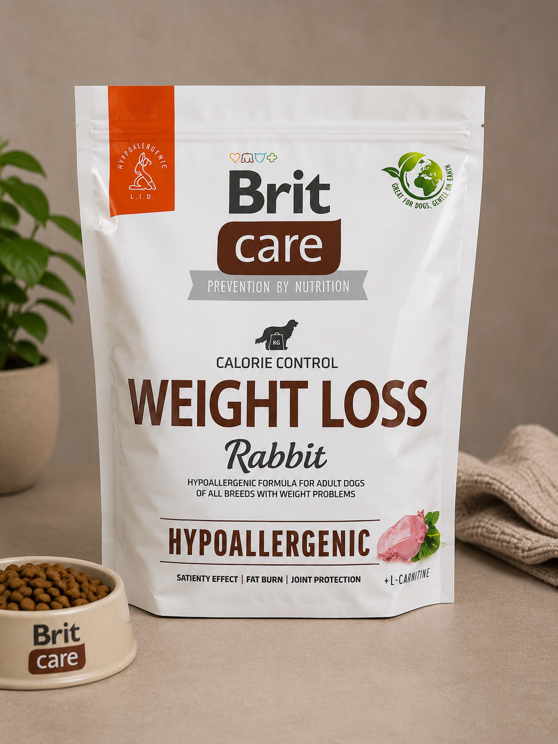 Brit Care Κουνέλι 1kg - Τροφή Σκύλου για Απώλεια Βάρους