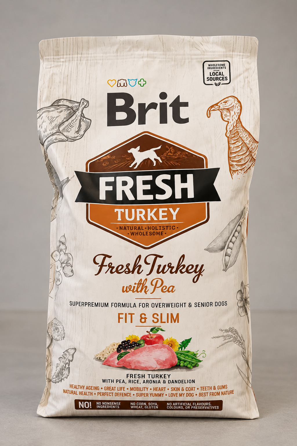 Brit Fresh Turkey with Pea Fit & Slim 12kg – Ξηρά Τροφή Σκύλου με Φρέσκια Γαλοπούλα